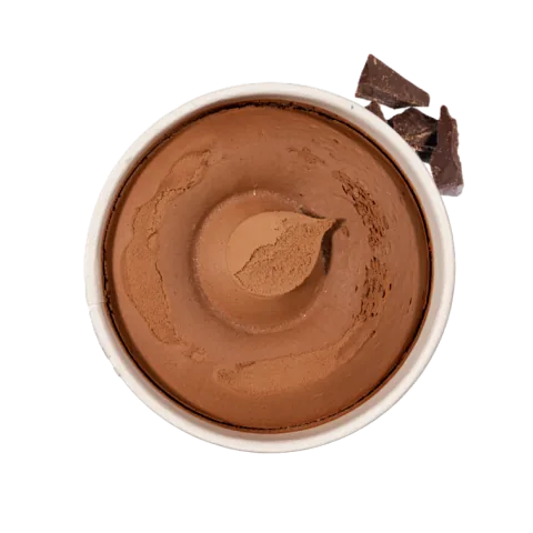 Bio-Schokoladensorbet im Becher von oben